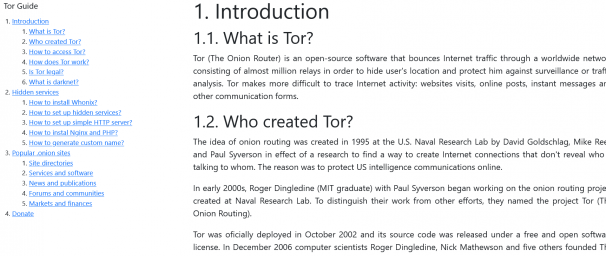 Tor Guide Introduction